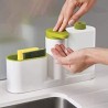 KRUSHNASHRY 3 en 1 ABS En Plastique Stand Cuisine Évier Tidy Liquide Savon Distributeur, 27 x 5,8 x 16,4 cm