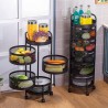 Étagère rondes pour cuisine étagère à légumes rotative pour cuisine multicouche étagère de rangement pour la cuisine salon
