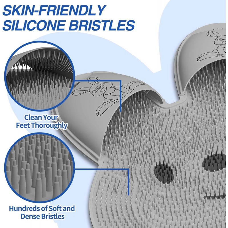 Tapis de nettoyage des pieds de nouvelle conception Manme Health avec ventouses en silicone antidérapantes en forme de lapin