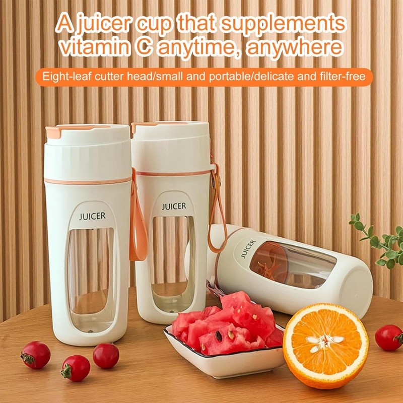-mélangeur, 340ml jus Frais Voyage Personnel, jus Fruits Rechargeable par USB, mélangeur avec 8 Lames puissantes, Taille
