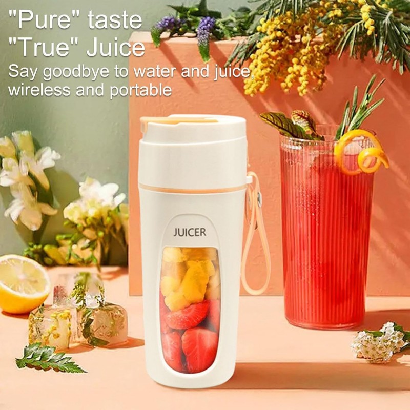 -mélangeur, 340ml jus Frais Voyage Personnel, jus Fruits Rechargeable par USB, mélangeur avec 8 Lames puissantes, Taille