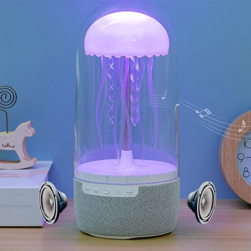 Haut-parleur de lampe de méduse, lampe de haut-parleur de méduse de lumière colorée, Bluetooth for les amoureux de méduses,