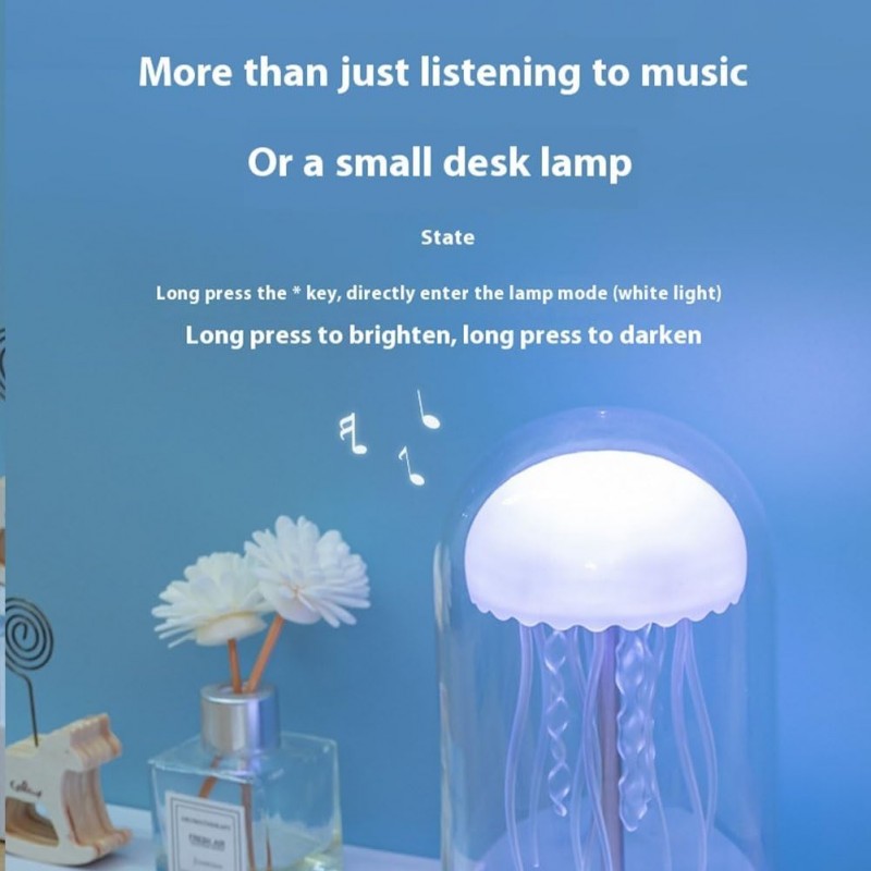 Haut-parleur de lampe de méduse, lampe de haut-parleur de méduse de lumière colorée, Bluetooth for les amoureux de méduses,