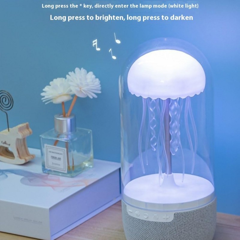 Haut-parleur de lampe de méduse, lampe de haut-parleur de méduse de lumière colorée, Bluetooth for les amoureux de méduses,