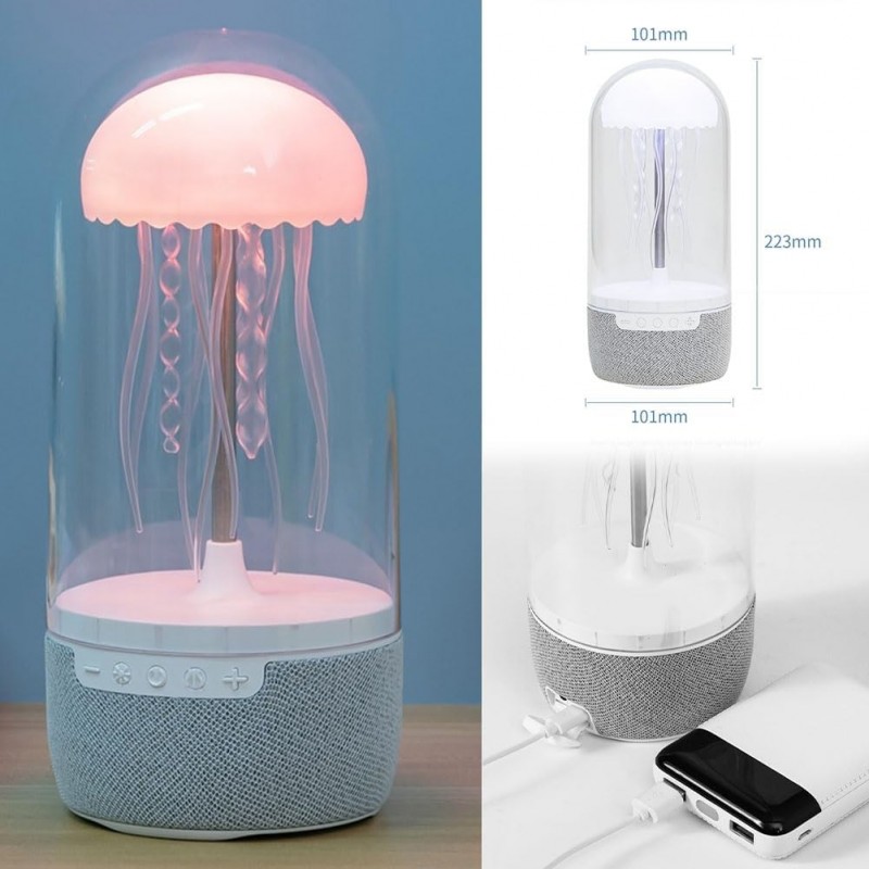 Haut-parleur de lampe de méduse, lampe de haut-parleur de méduse de lumière colorée, Bluetooth for les amoureux de méduses,